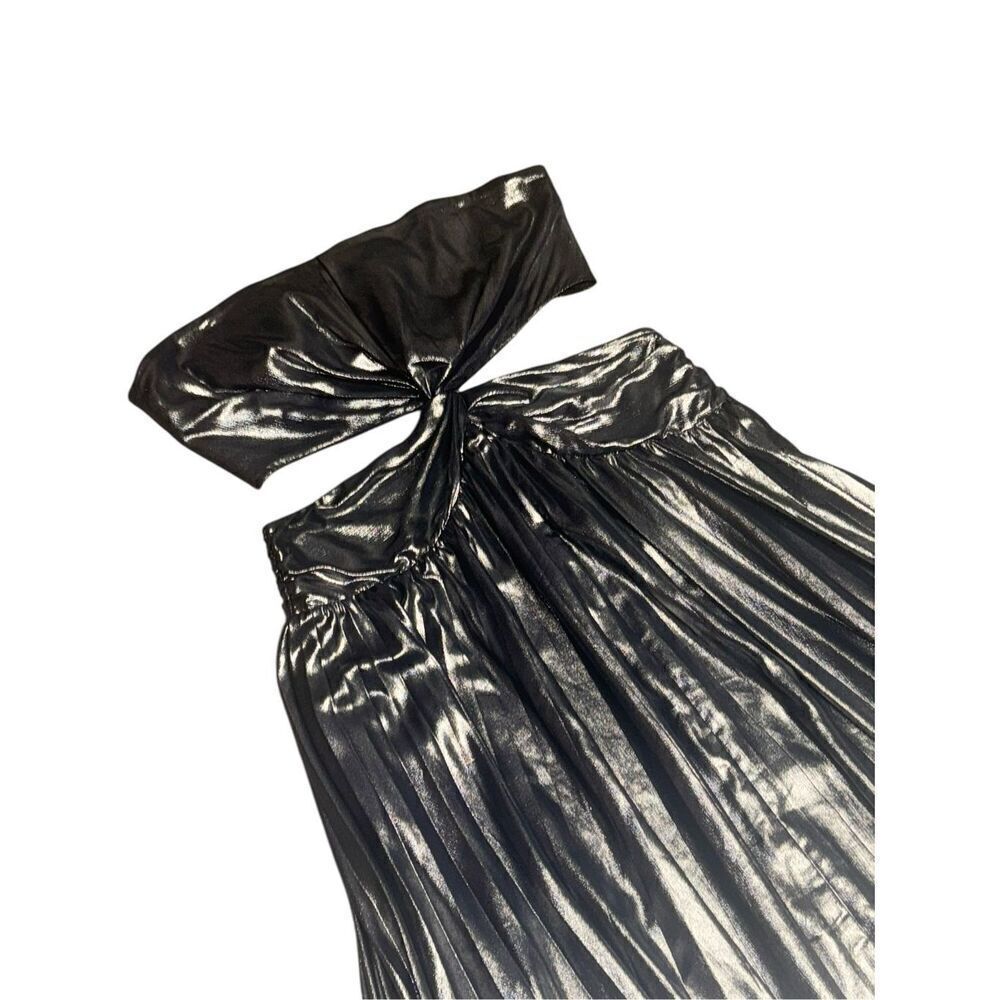 Women’s RAMY BROOK metallic silver Destiny strapless open back Gown size 10 - Picture 6 of 11
